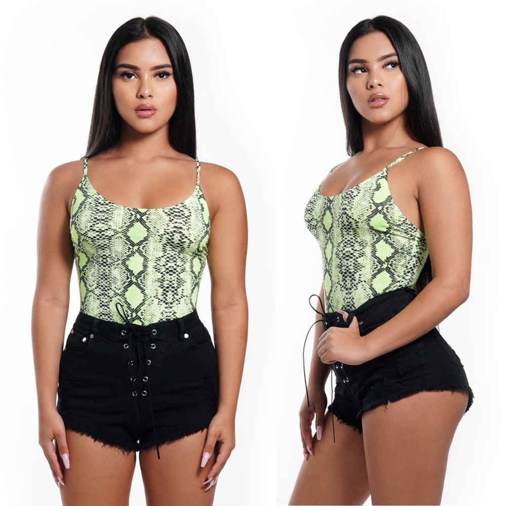 Snake Neon Print Bodysuit